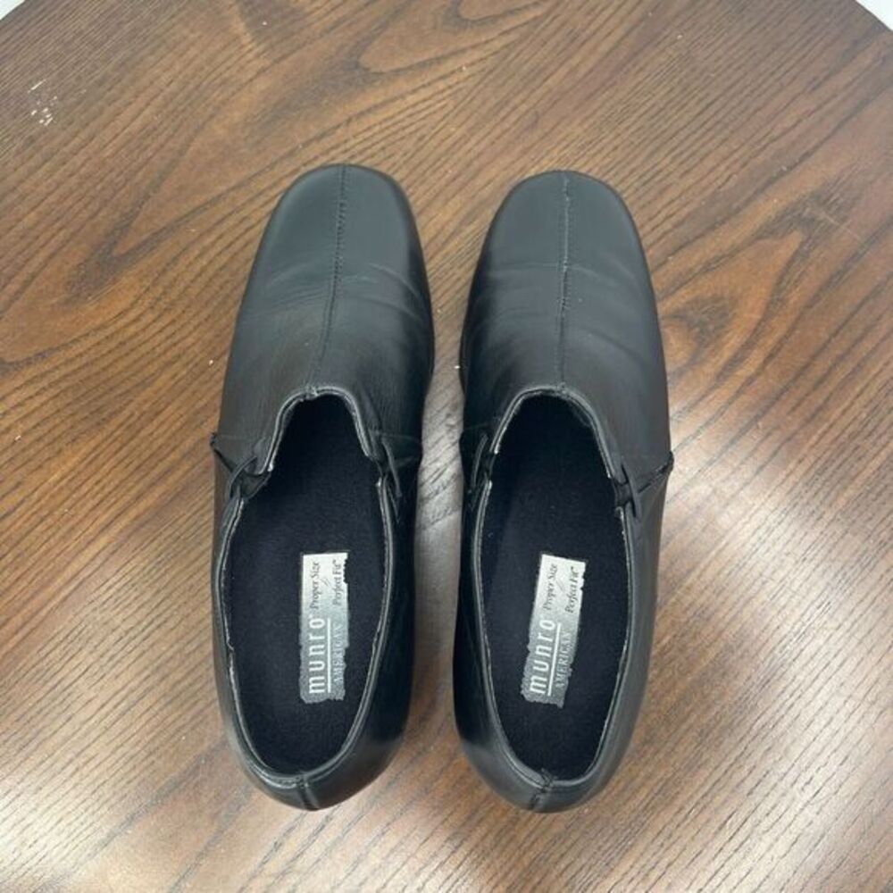 Munro Loafer Shoes Women's 5M Black Leather Slip On Block Heel Casual M281481 - Picture 11 of 16